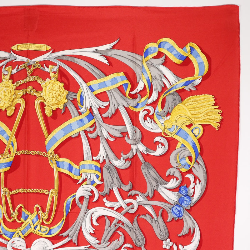 [HERMES] Hermes 
 Carre 90 scarf 
 Le Mors a la conetable gag dignified silk red CARRE90 ladies A-rank