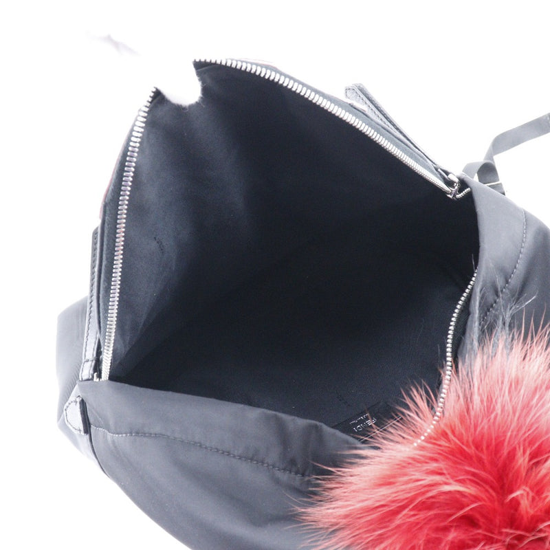 [FENDI] Fendi 
 Bugs Bag Monster Backpack Daypack 
 8bz035-7ZP Nylon Black shoulder handbag 2way double zipper Bugs Bag Monster Ladies