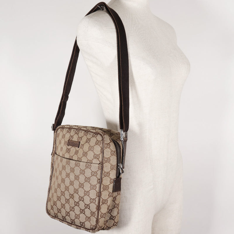 GUCCI] Gucci GG shoulder bag 122759 GG Canvas Tea Square Shoulder 