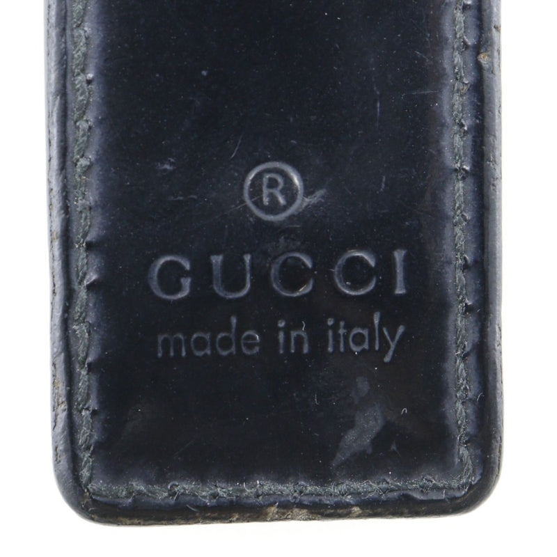 [GUCCI] Gucci 
 Key ring key chain 
 G Motif Enamel Silver/Black Key Ring Unisex B-Rank