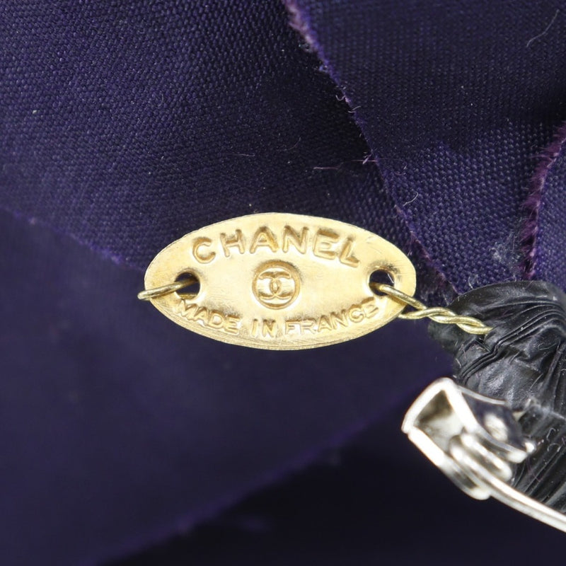 【CHANEL】シャネル
 コサージュ ブローチ
 カメリア 布 紫 約6.1g corsage レディースA-ランク
