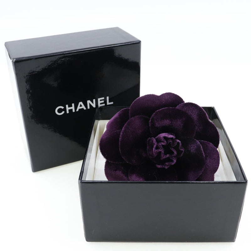 [Chanel] Chanel 
 Broche de corsage 
 Camellia tela púrpura 6.1g rango de rango A-rank