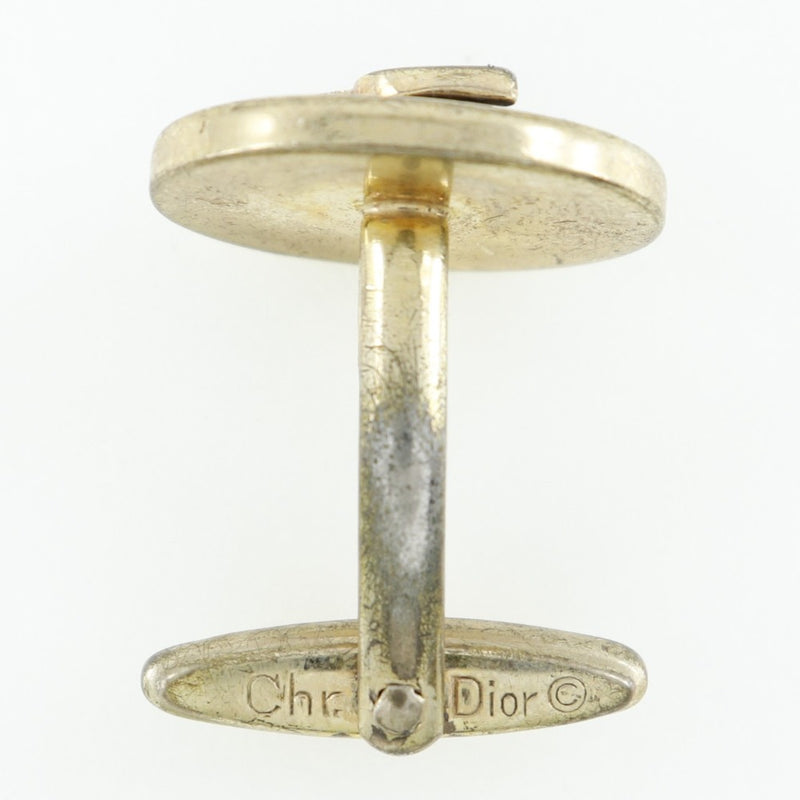 [Dior] Christian Dior 
 Logo cuffs 
 Vintage gold plating black LOGO Men's B-Rank
