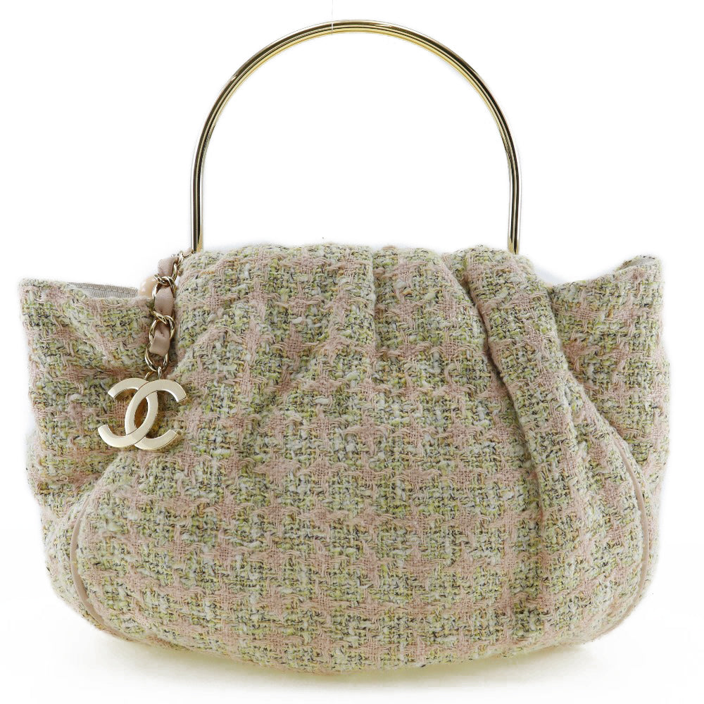 CHANEL】シャネル ココマーク ハンドバッグ メタルハンドル ツイード