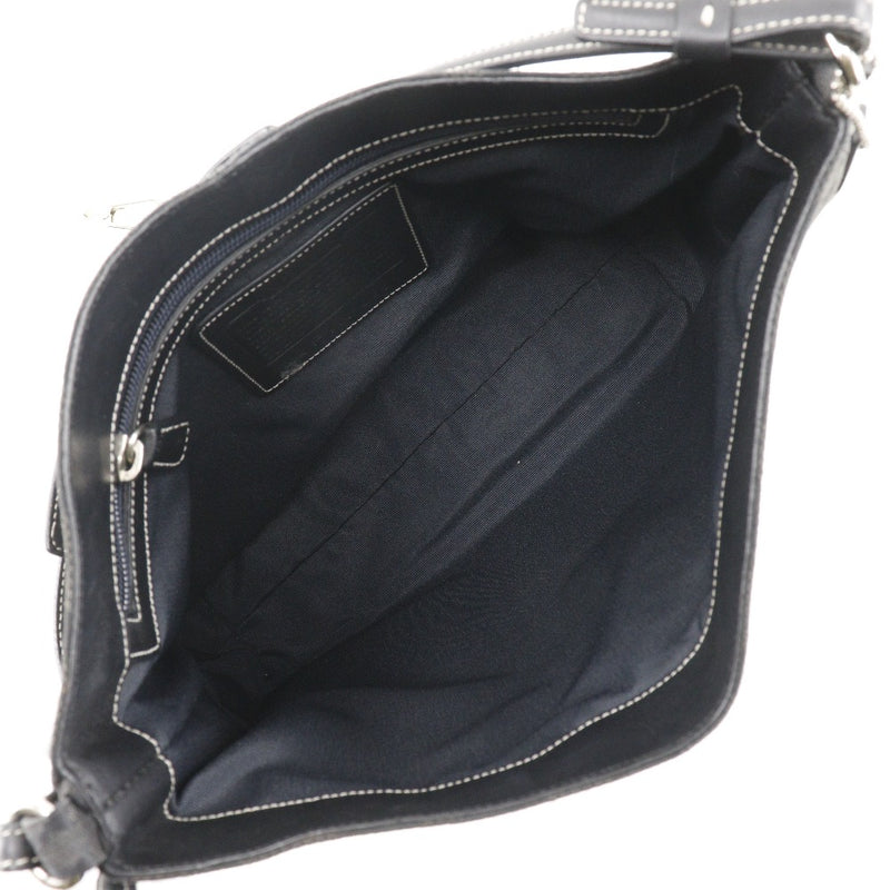 [Entrenador] entrenador 
 Signature Clip Hobo Shoulder Bag Bag 
 6091 lienzo de hombro negro a5 clip de firma abierta hobo damas