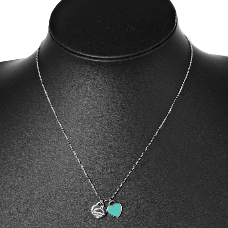 TIFFANY&Co.】ティファニー リターントゥ ダブルミニハートタグ ネックレス ブルー シルバー925 約2.56g Return –  KYOTO NISHIKINO