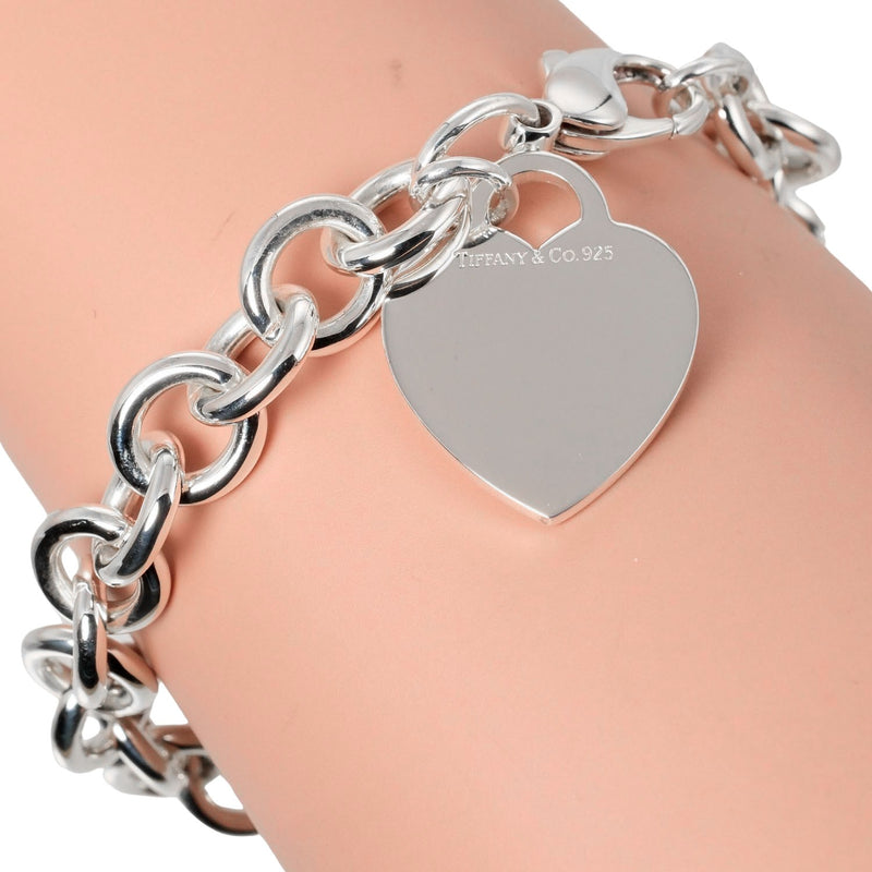 TIFFANY & CO.] Tiffany Rettoned Heart Tag Bracelet Silver 925 ...