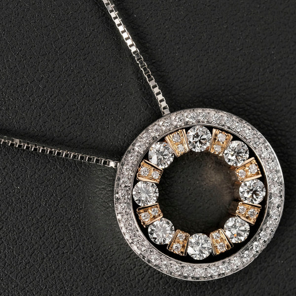 [Damiani] Damiani 
 Bell Epock Round S Necklace 
 10.36g Width 20mm Diamond x K18 Gold x WG PG Approximately 10.36g Belle Epoque ROUND S Ladies A+Rank