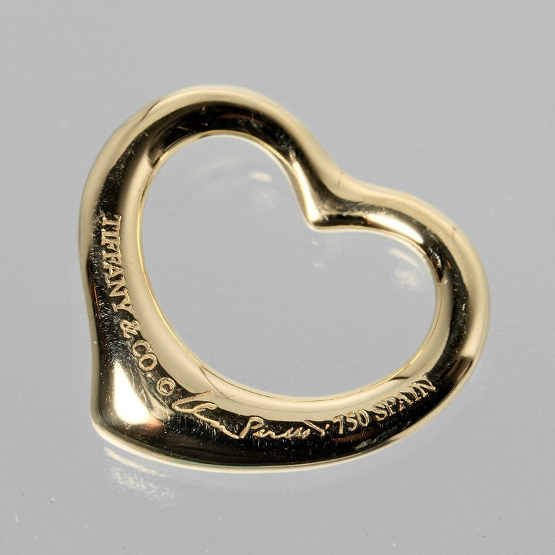 [Tiffany & co.] Tiffany 
 Top de colgante de corazón abierto 
 1.98g K18 Oro amarillo aproximadamente 1.98G Corazón abierto Damas A Rank