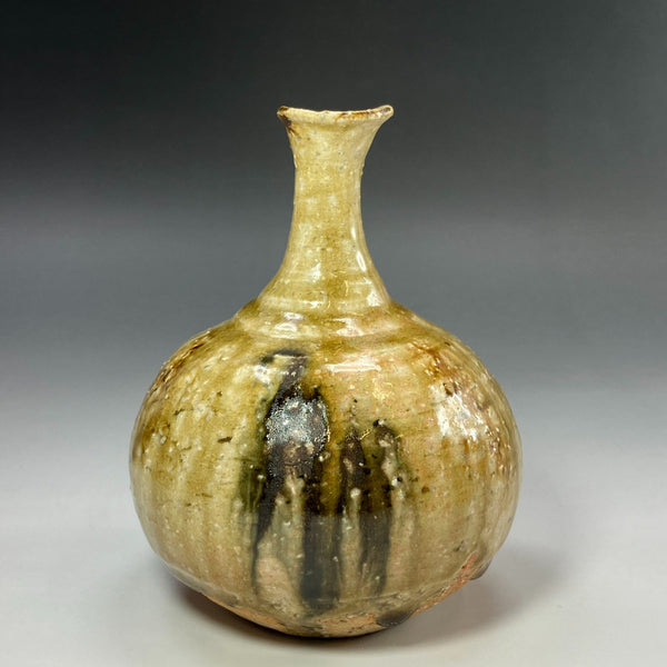 Horno Hironaga, Dohei Tsuboshima, pequeño jarrón de esmalte fluido