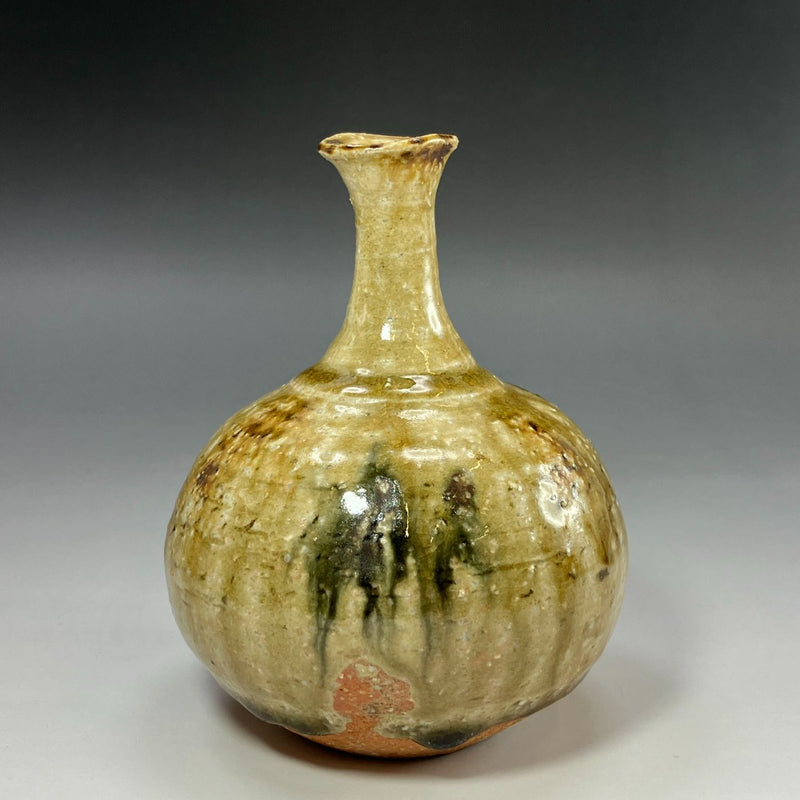 Horno Hironaga, Dohei Tsuboshima, pequeño jarrón de esmalte fluido