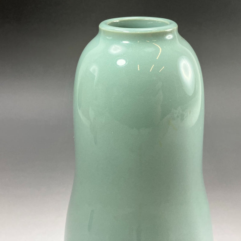 [kyoyaki] Jarrón de calabaza azul hecho por Suwa Sozan de tercera generación de Kyo-yaki