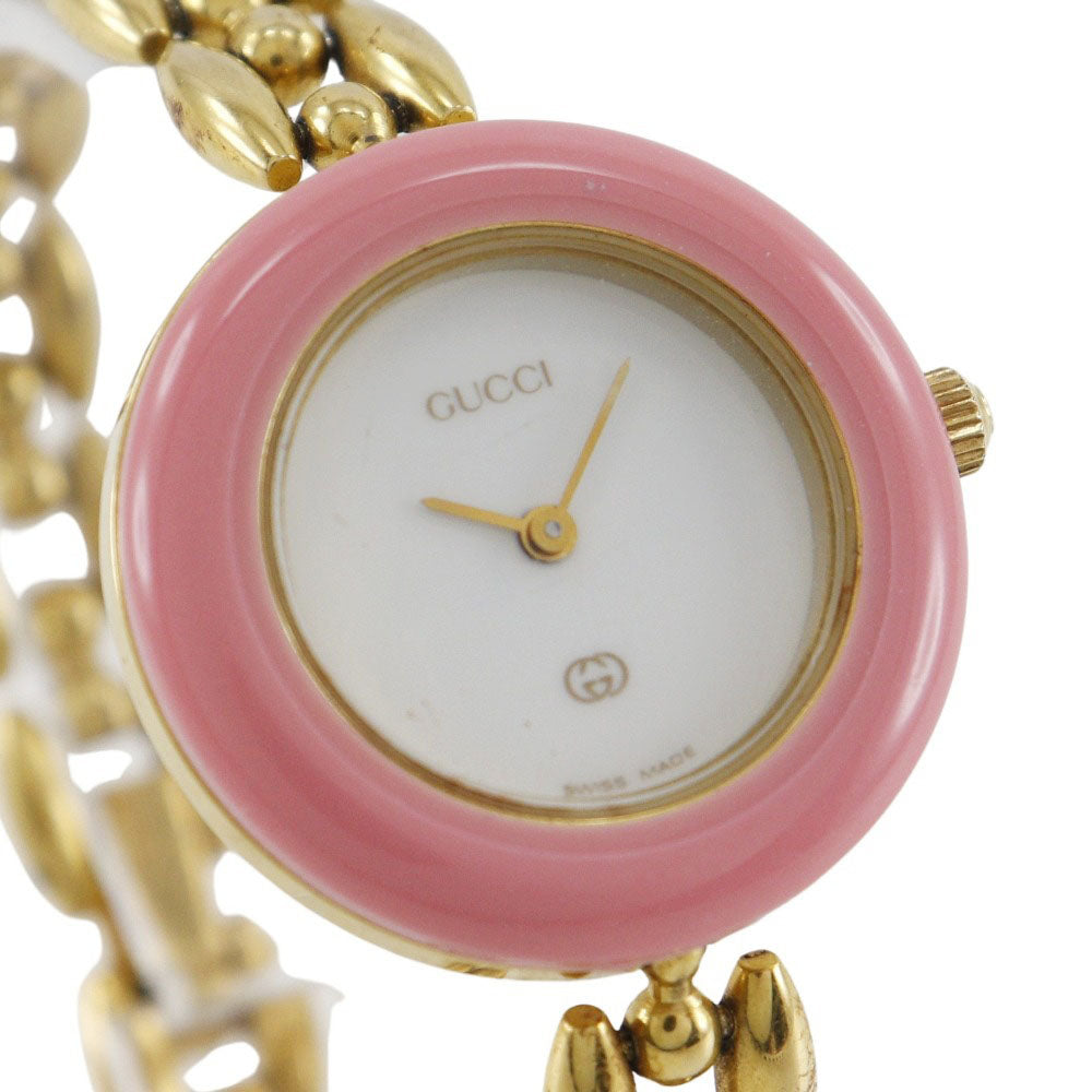 【動作未確認】GUCCI グッチ 腕時計 チェンジベルト12色　11/12 GUCCI グッチ チェンジベゼルウォッチ 12色 11/12.2 ホワイト