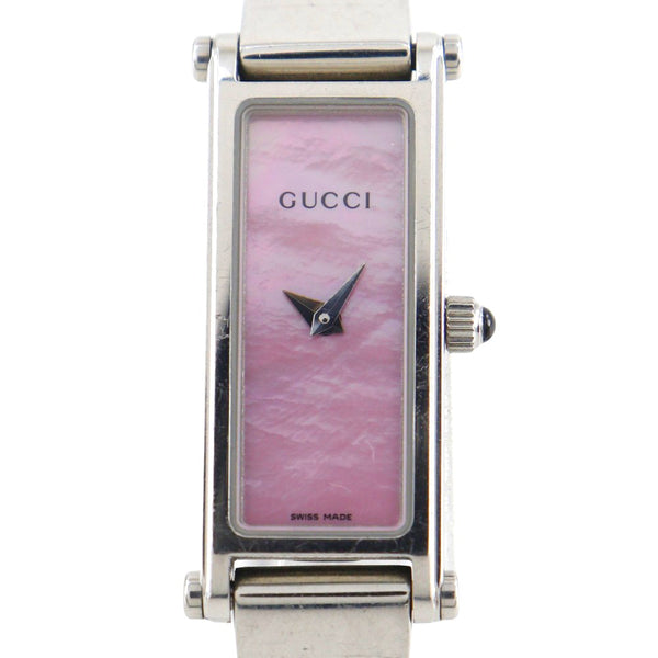 [GUCCI] Gucci 
 reloj de pulsera 
 Reloj analógico de cuarzo de acero inoxidable 1500L con esfera rosa para mujer