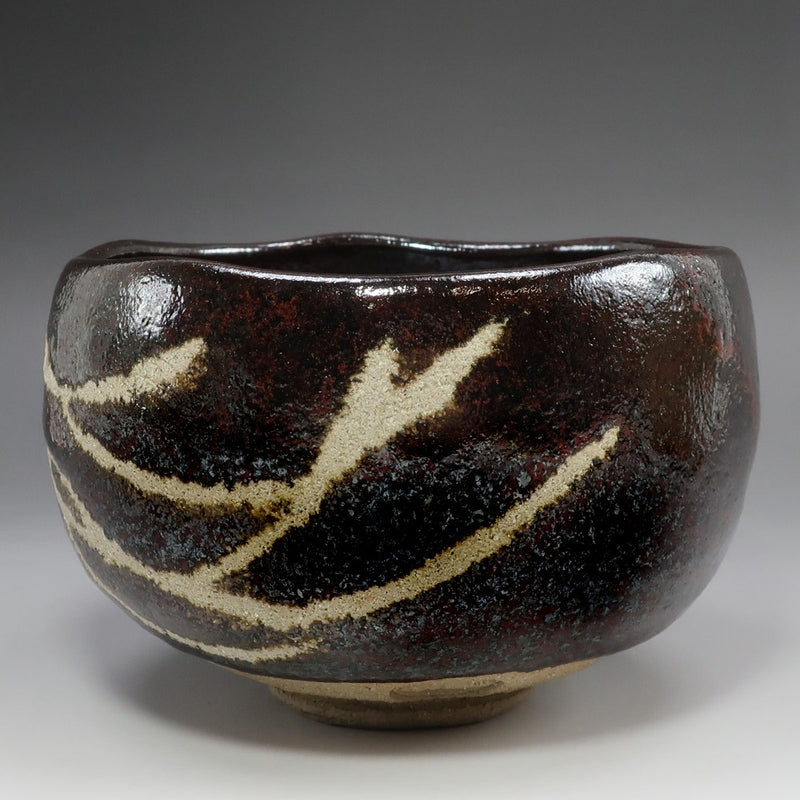 [kyoyaki] Artículos de Kyoto de Aoko Higaki Phoenix pintando un tazón de té negro (Godaiten Kinen Hyaku-no-uchi) Vajilla