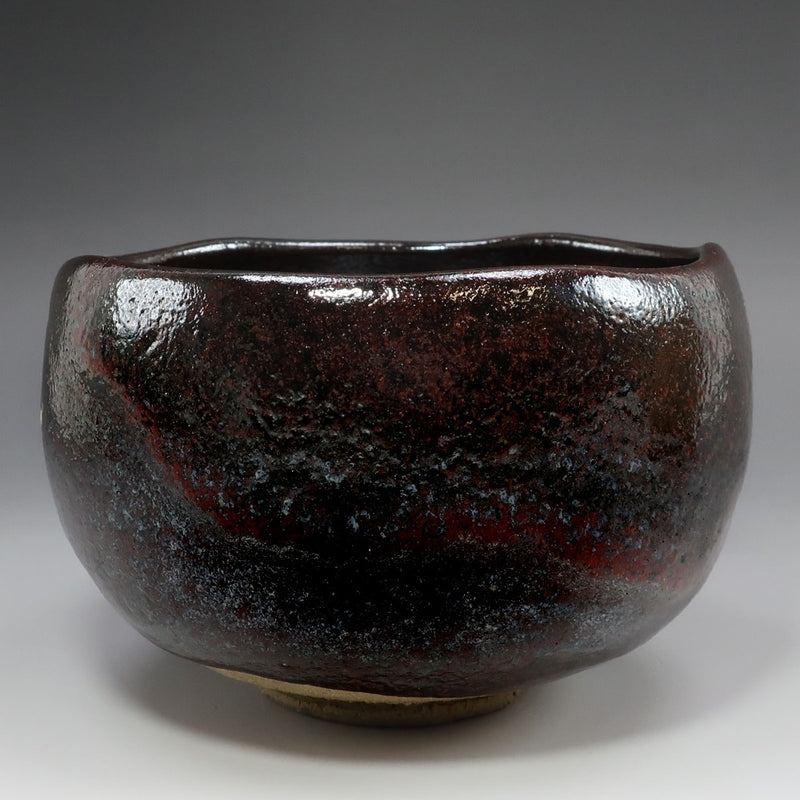 [kyoyaki] Artículos de Kyoto de Aoko Higaki Phoenix pintando un tazón de té negro (Godaiten Kinen Hyaku-no-uchi) Vajilla