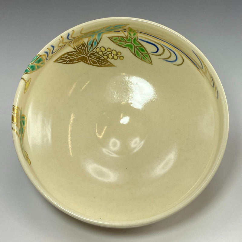 [kyoyaki] Kyo-yaki Yoshikazu Fujitani (Yoshiyama) Bol plat coloré pour plantes aquatiques Vaisselle