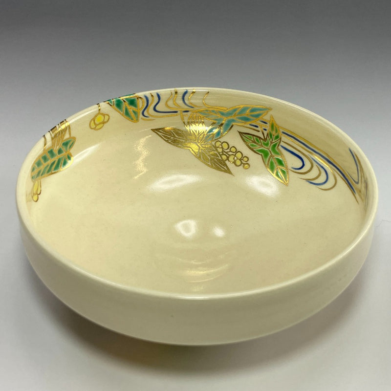 [kyoyaki] Kyo-yaki Yoshikazu Fujitani (Yoshiyama) Bol plat coloré pour plantes aquatiques Vaisselle