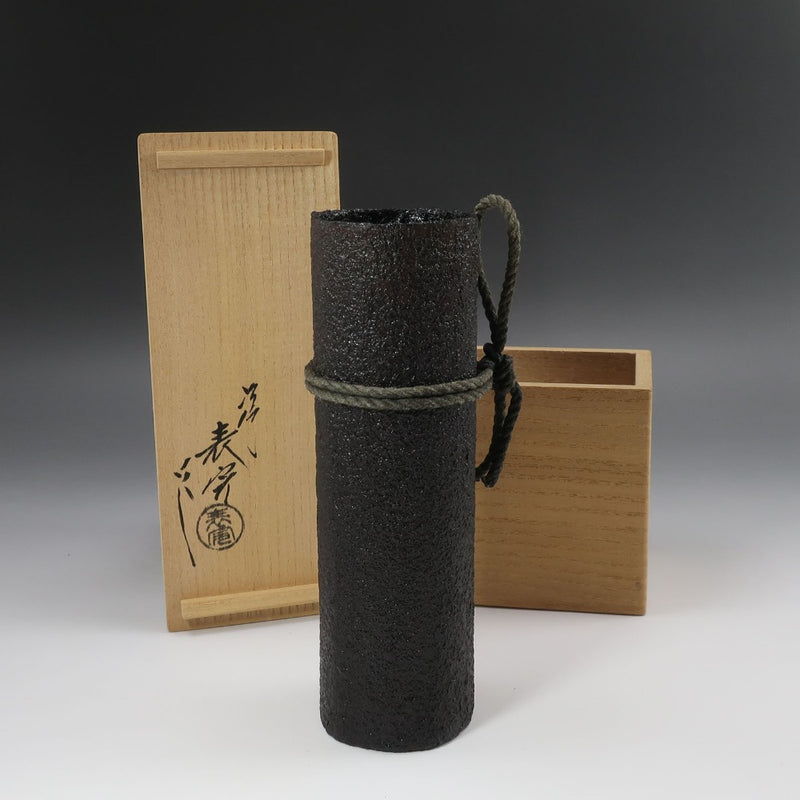 川瀬表完 作 乾漆 漆桶掛花入 骨董品