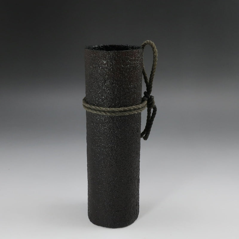 川瀬表完 作 乾漆 漆桶掛花入 骨董品