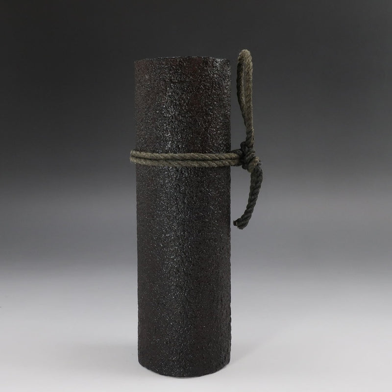 川瀬表完 作 乾漆 漆桶掛花入 骨董品