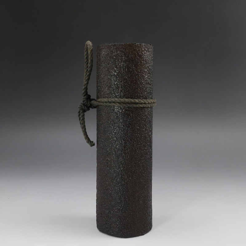 川瀬表完 作 乾漆 漆桶掛花入 骨董品