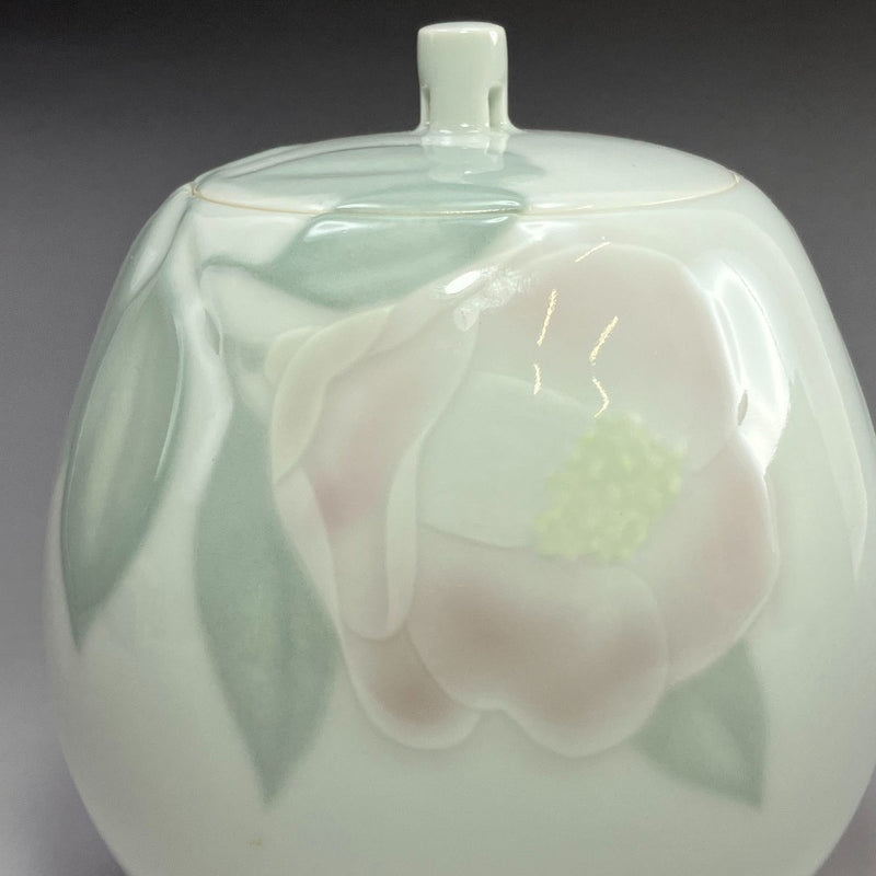 [kyoyaki] Kyo-yaki, réalisé par Kei Ito, argile fleurie, camélia, brûle-encens, vaisselle