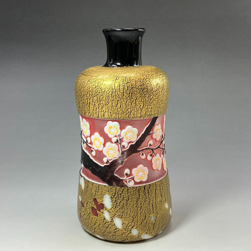 마츠모토 마사오 모래 조각 유리 매화 꽃병 꽃병