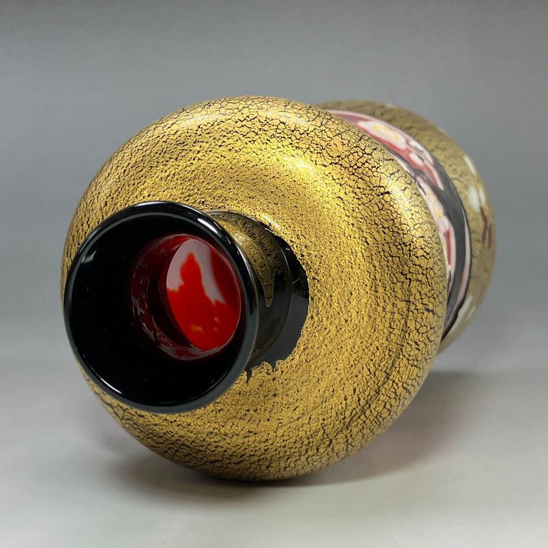 마츠모토 마사오 모래 조각 유리 매화 꽃병 꽃병