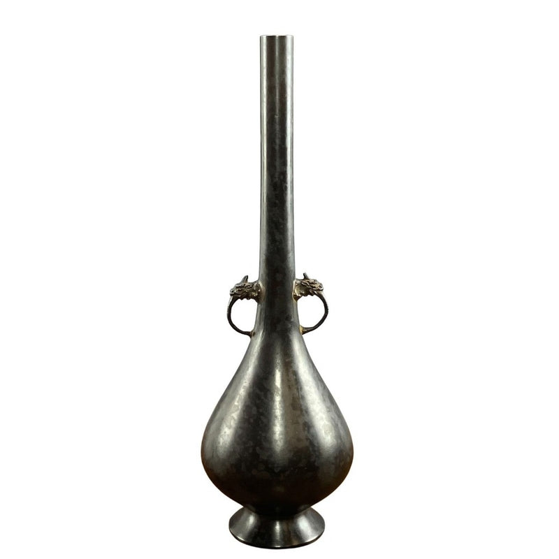 [Includes calligraphy by Hounsai] Old copper vase with ears