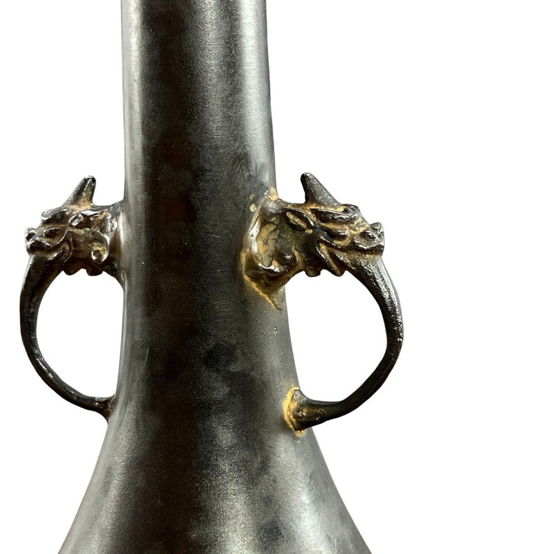 [Includes calligraphy by Hounsai] Old copper vase with ears