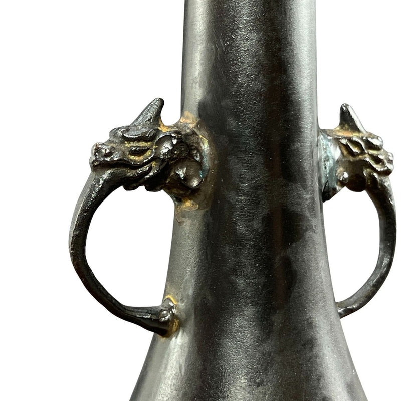 [Includes calligraphy by Hounsai] Old copper vase with ears