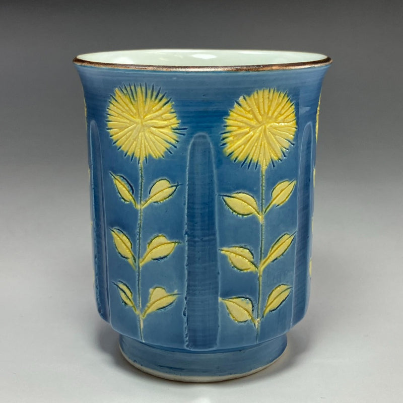 [kyoyaki] 교토 도자기 고요로기 가마 가와세 타케하루 쪽 꽃무늬 찻잔(찻잔) 식기