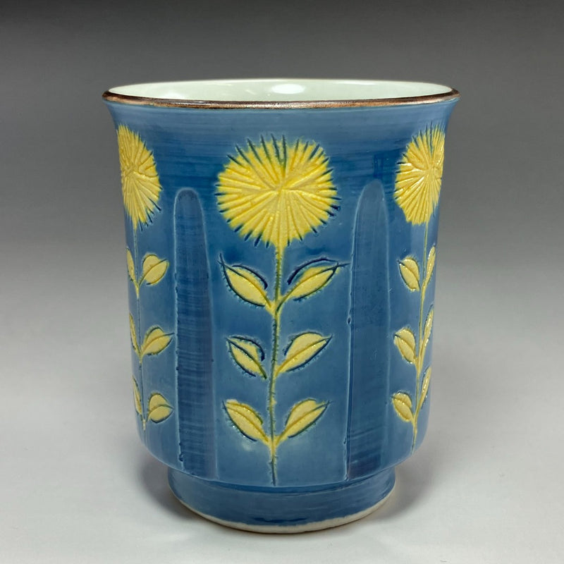 [kyoyaki] 교토 도자기 고요로기 가마 가와세 타케하루 쪽 꽃무늬 찻잔(찻잔) 식기