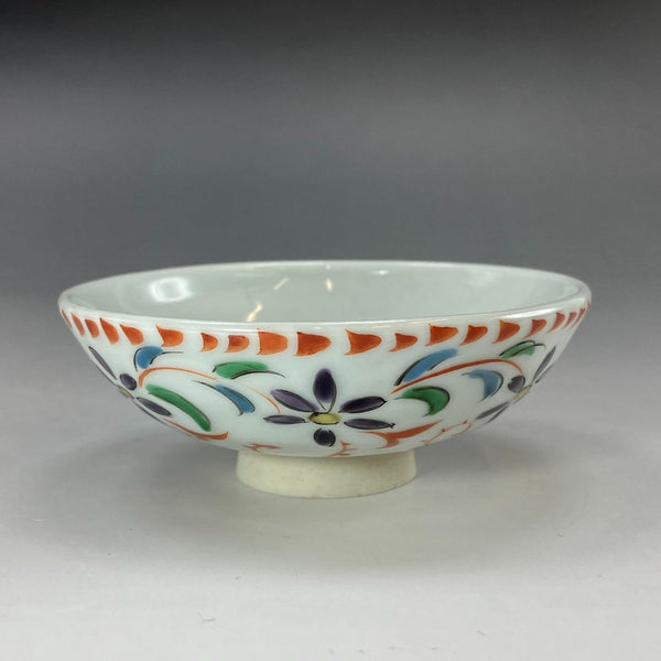 [kyoyaki] Four Koyorogi de Kyoto Fabriqué par Junichi Kawase Tasse à saké à crête de fleur rouge (2e génération Takeharu Kawase) Vaisselle