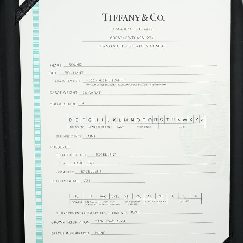 【TIFFANY&Co.】ティファニー
 ハーモニー 11号 リング・指輪
 0.26ct VS1/H/3EX Pt950プラチナ×ダイヤモンド 約3.7g harmony レディースAランク