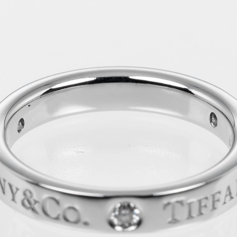 【TIFFANY&Co.】ティファニー
 フラットバンド 6号 リング・指輪
 Pt950プラチナ×3P ダイヤモンド 約4.86g Flat band レディースAランク