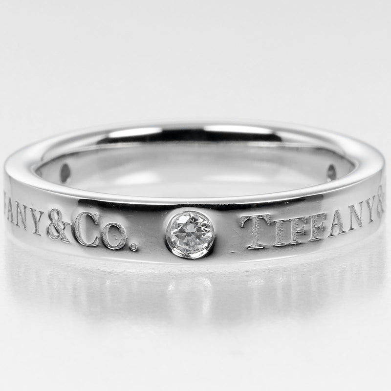 【TIFFANY&Co.】ティファニー
 フラットバンド 6号 リング・指輪
 Pt950プラチナ×3P ダイヤモンド 約4.86g Flat band レディースAランク