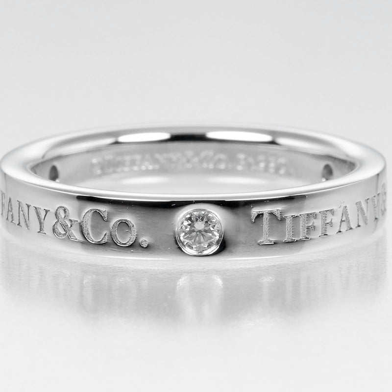 【TIFFANY&Co.】ティファニー
 フラットバンド 6号 リング・指輪
 Pt950プラチナ×3P ダイヤモンド 約4.86g Flat band レディースAランク