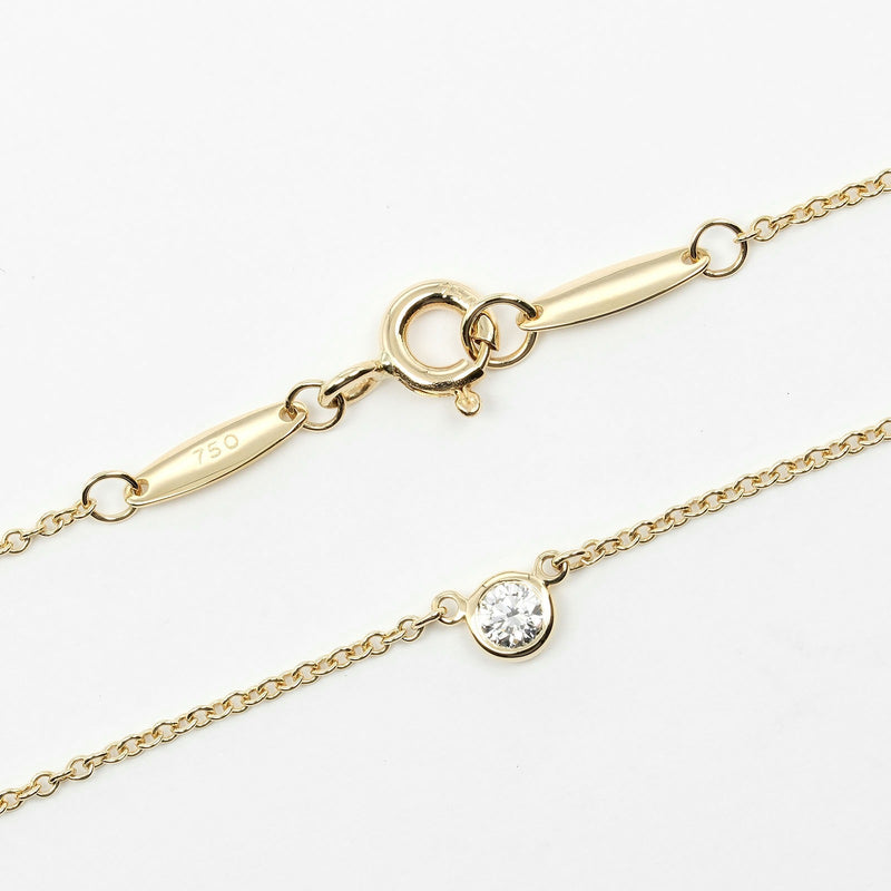 【TIFFANY&Co.】ティファニー
 バイザヤード ネックレス
 トップ幅3.8mm K18イエローゴールド×ダイヤモンド 約1.74g By the yard レディースAランク