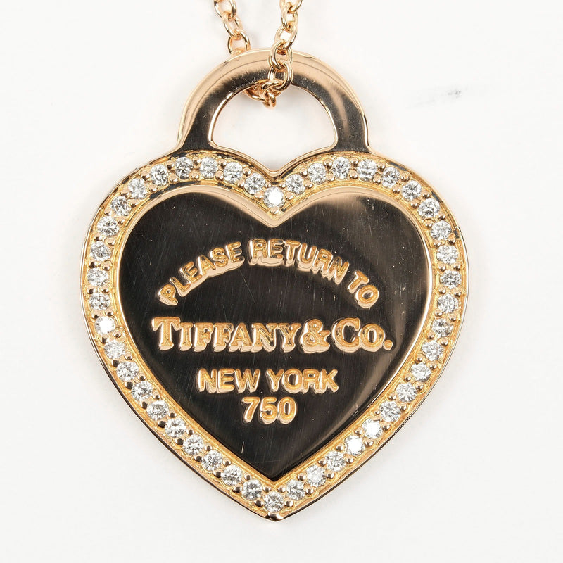 【TIFFANY&Co.】ティファニー
 リターントゥ ハートタグ ネックレス
 K18ピンクゴールド×ダイヤモンド 約5g Return to heart tag レディースAランク