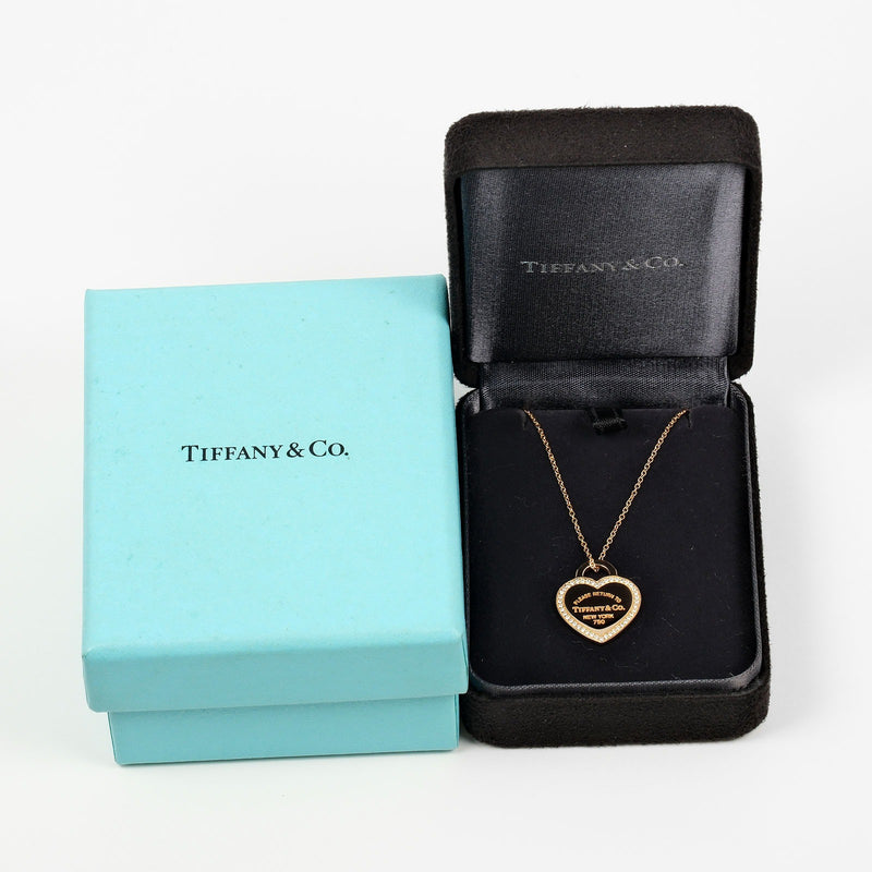 【TIFFANY&Co.】ティファニー
 リターントゥ ハートタグ ネックレス
 K18ピンクゴールド×ダイヤモンド 約5g Return to heart tag レディースAランク