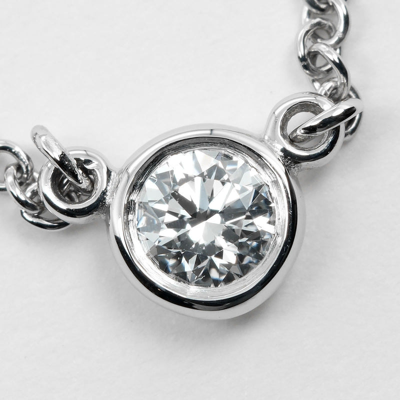 【TIFFANY&Co.】ティファニー
 バイザヤード ネックレス
 トップ幅4mm Pt950プラチナ×ダイヤモンド 約2.31g By the yard レディースAランク