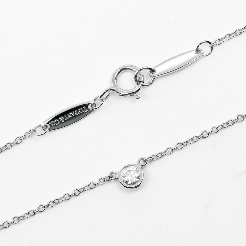 【TIFFANY&Co.】ティファニー
 バイザヤード ネックレス
 トップ幅4mm Pt950プラチナ×ダイヤモンド 約2.31g By the yard レディースAランク