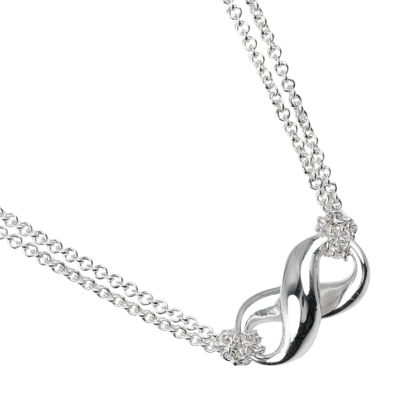 【TIFFANY&Co.】ティファニー
 インフィニティ ダブルチェーン ネックレス
 シルバー925 約7.31g Infinity Double Chain レディースAランク