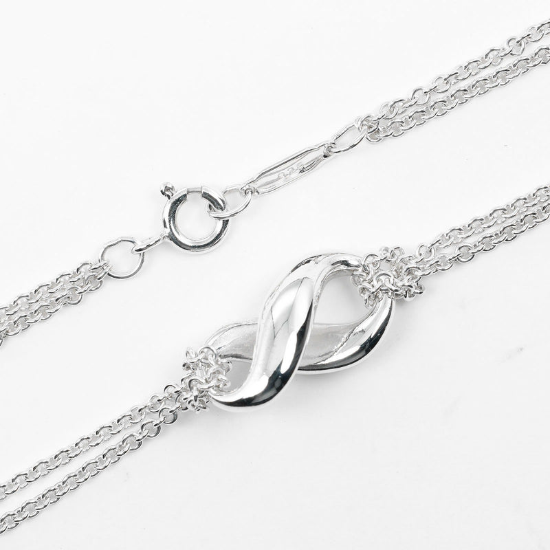 【TIFFANY&Co.】ティファニー
 インフィニティ ダブルチェーン ネックレス
 シルバー925 約7.31g Infinity Double Chain レディースAランク