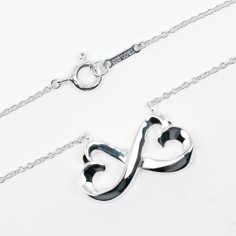 【TIFFANY&Co.】ティファニー
 ダブル ラビングハート ネックレス
 シルバー925 約4.04g Double Loving Heart レディースAランク