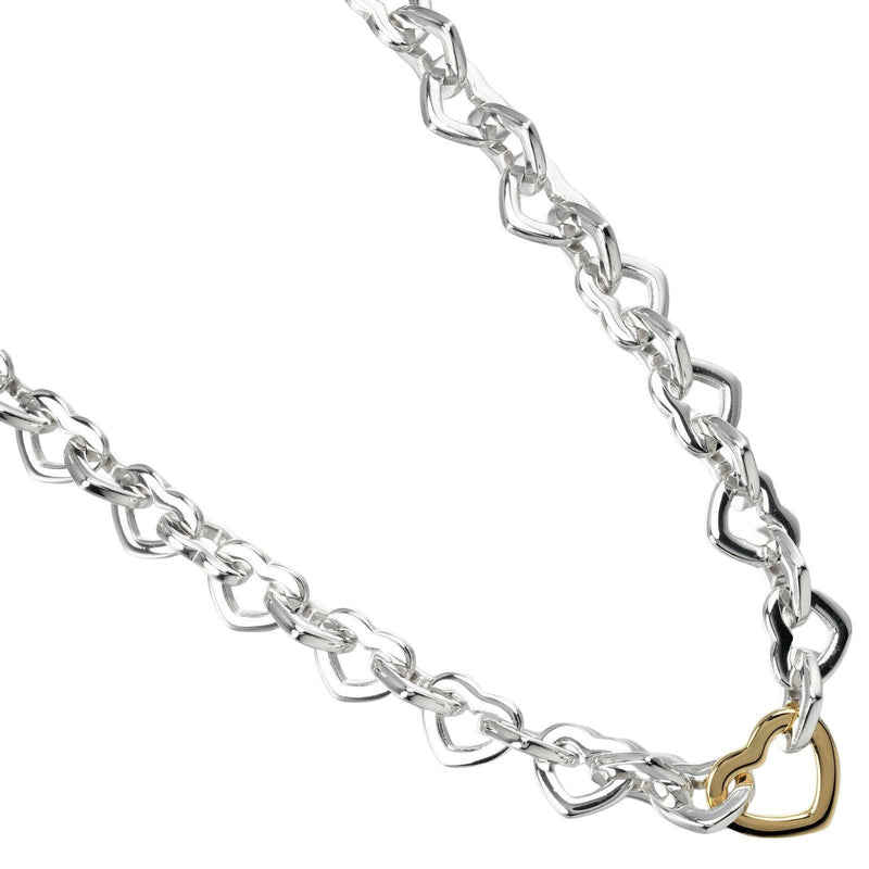 【TIFFANY&Co.】ティファニー
 ハート リンク ネックレス
 シルバー925×K18イエローゴールド 約70.55g Heart link レディースAランク