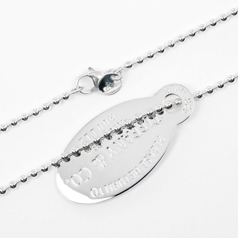 【TIFFANY&Co.】ティファニー
 リターントゥ オーバルタグ ネックレス
 84cmボールチェーン シルバー925 約26g Return to oval tag レディースAランク