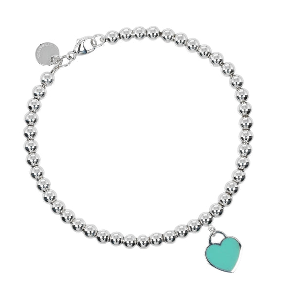 [Tiffany & Co.]TIFFANY&Co. 레턴 TIFFANY&Co. 미니 하트 태그 구슬 Bracelet 실버 925 약 5.5g Tiffany & Co. 미니 하트 태그 구슬 Ladies A-Rank로 돌아갑니다.